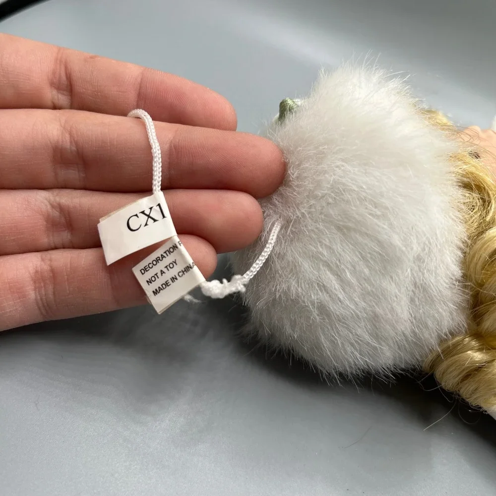 Angel Doll White‎ Porcelain Blonde Hair Wings Christmas Decoration Display
